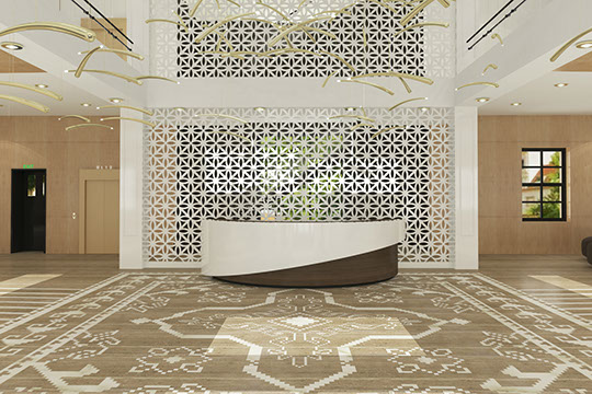 armenian cultural center reception & atrium rendering