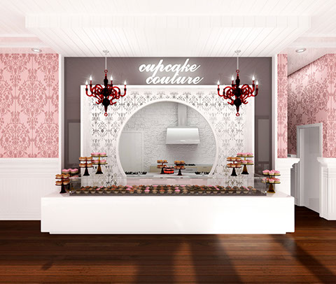 cupcake store display rendering