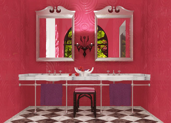 indian hotel bathroom renderin