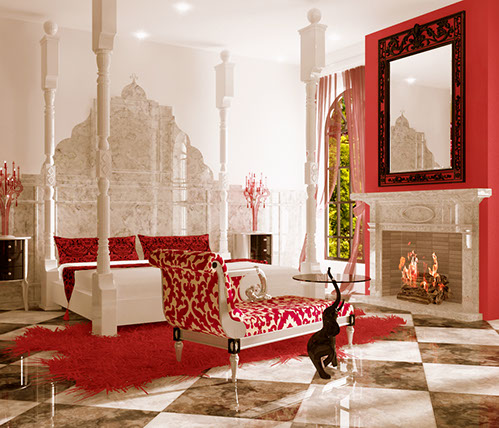 hotel bedroom rendering