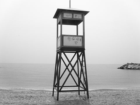 photo of a life guard cabin yesilkoy beach istanbul turkey
