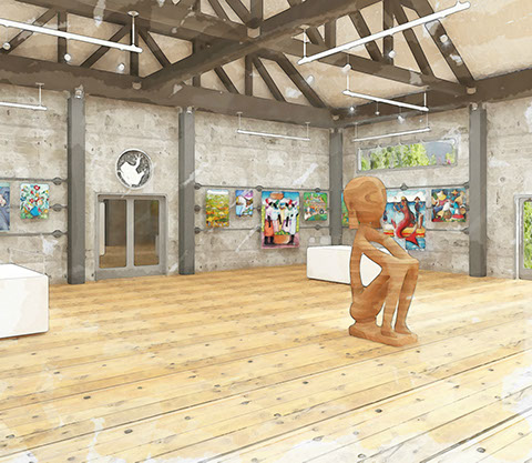 exhibition space rendering