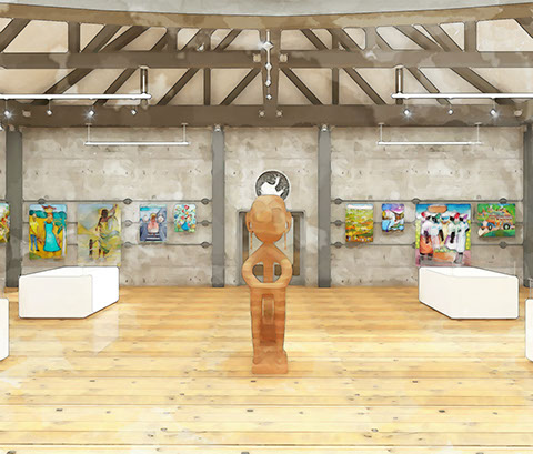exhibition space rendering