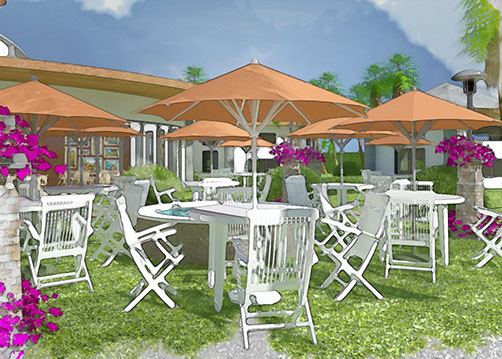 art center garden rendering in haiti
