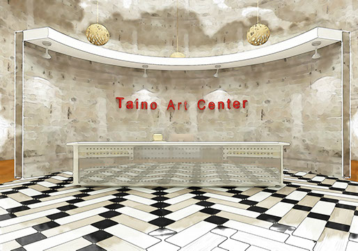 art center entrance reception rendering 